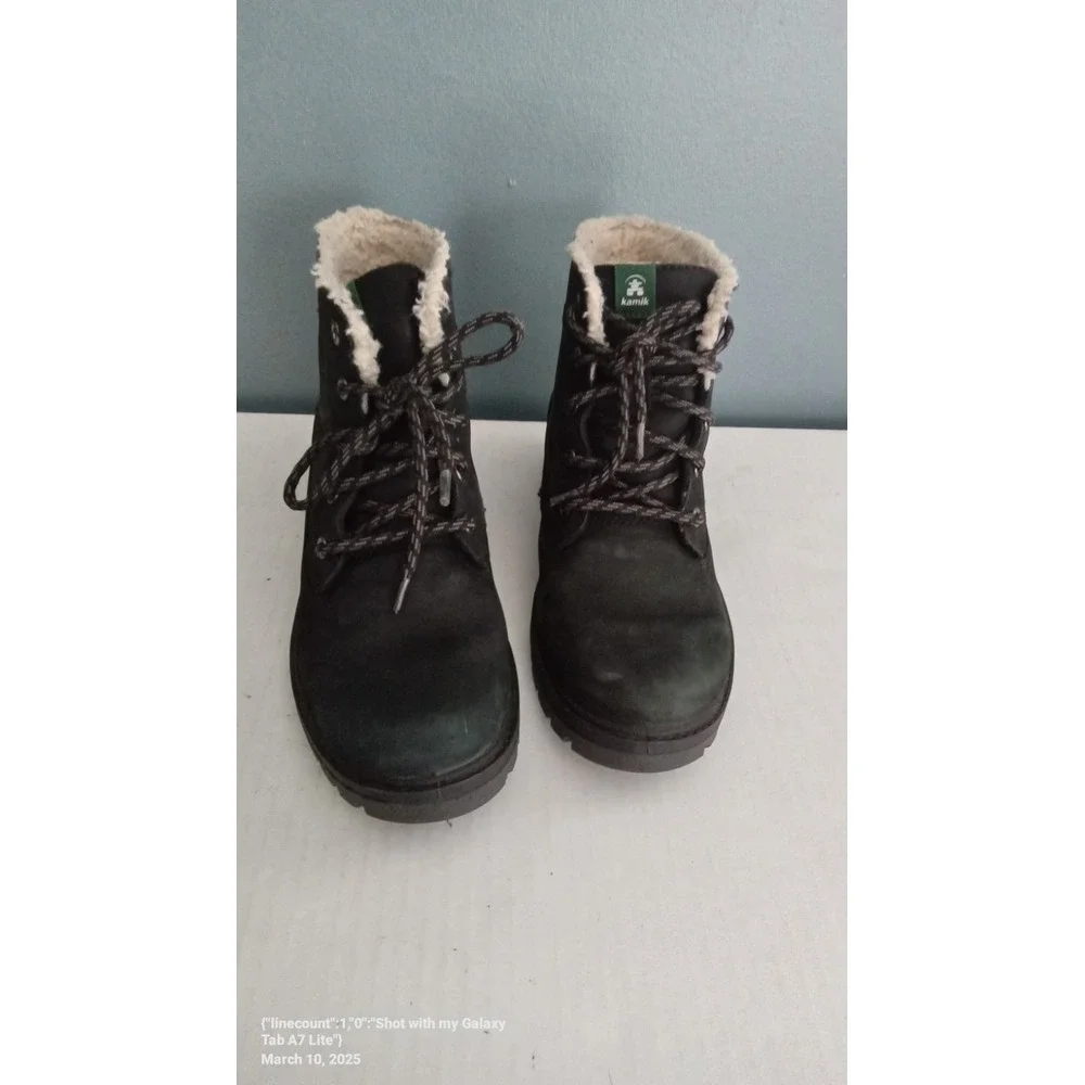 Kamik Ankle Boots Waterproof Winter‎ Lined Lace Up Black Boots